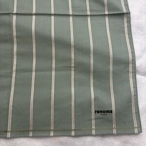 RENOMA Paris Scarf Handkerchief Striped Sage Green Accessory 18"